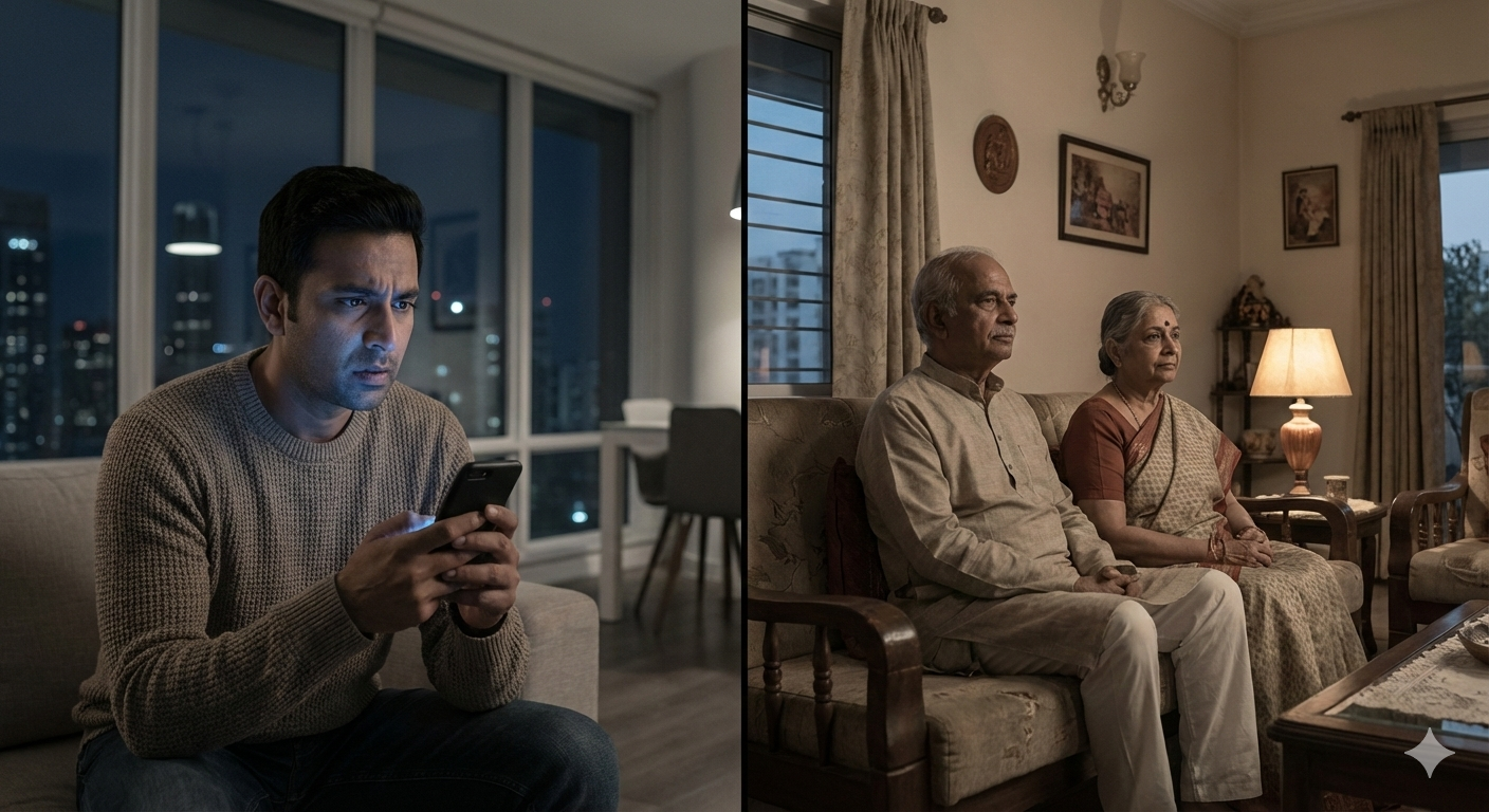 Elderly parents needing NRI family support India